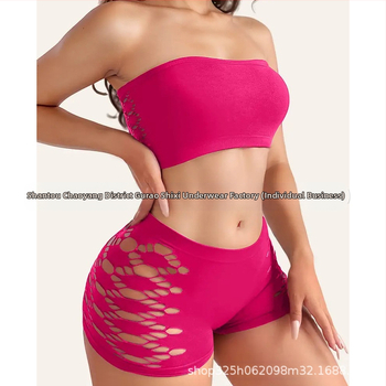 Νάιλον σετ σουτιέν, χωρίς ιμάντες, τοπ τύπου σωλήνας, κύπελλα χωρίς φόρμα, κύπελλα με αυτιά λαγού, καταγωγή Σαντού, κωδικός 002, ηλικίες 18–40, κυκλοφορία Καλοκαίρι 2025