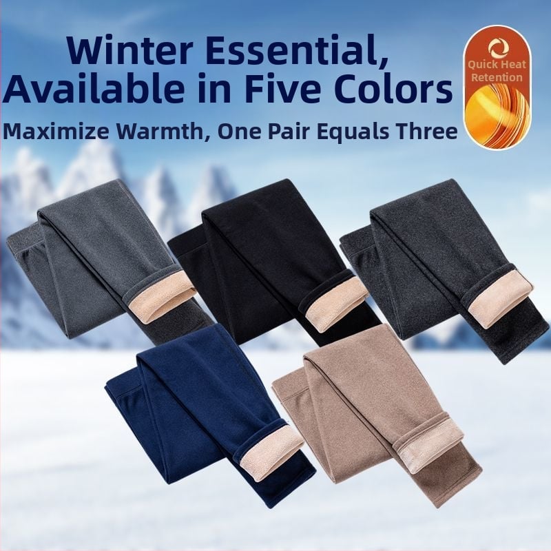 Ανδρικά χειμωνιάτικα θερμικά παντελόνια με ψηλή μέση και ευθεία γραμμή, μόνωση από μεταξο‑βαμβάκι, εξωτερικά και επένδυση από τεχνητό δέρμα