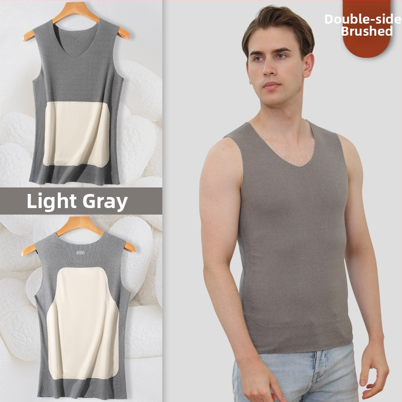 Széles vállú mellény V-nyakú, kasmír-selyem keverék, vast szövet, őszi-téli viseletre