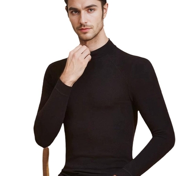 Vyrų terminis komplektas su pūkine vidine danga, pusaukštos kaklo linijos, ilgomis rankovėmis ir kelnėmis, vienos spalvos, vidutinio svorio 181–200 g/m²