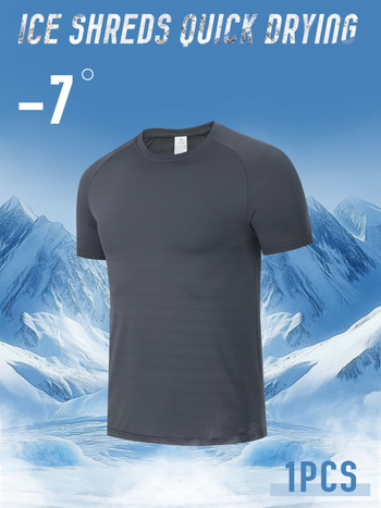 Sporta T-krekls ar reglāna piedurknēm, apaļš kakla izgriezums, brīva piegriezums, neilona materiāls 81–90%, elpojošs un mitrumu vadīt.