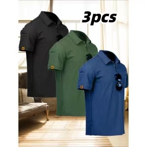 Vīriešu polo krekls ar garām piedurknēm, Slim fit, poliester 95% materiāla saturs, blokveida raksts