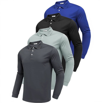 Vīriešu polo krekls ar garām piedurknēm, Slim fit, poliester 95% materiāla saturs, blokveida raksts