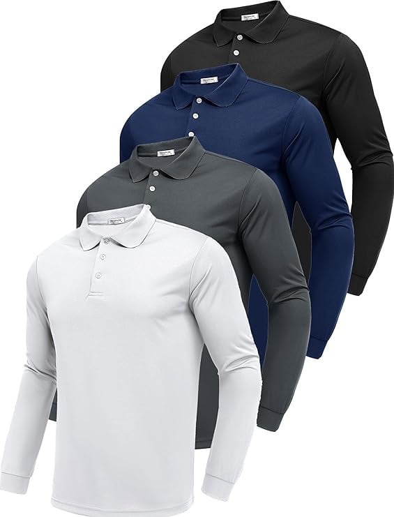 Vīriešu polo krekls ar garām piedurknēm, Slim fit, poliester 95% materiāla saturs, blokveida raksts