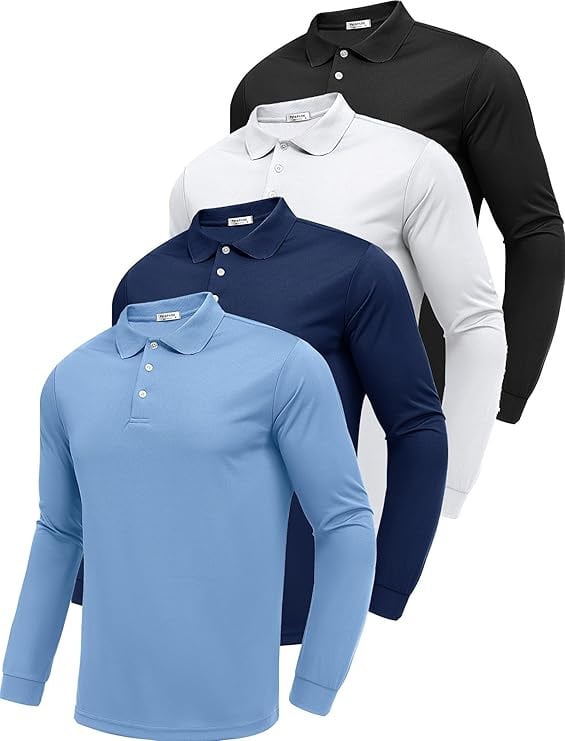 Vīriešu polo krekls ar garām piedurknēm, Slim fit, poliester 95% materiāla saturs, blokveida raksts