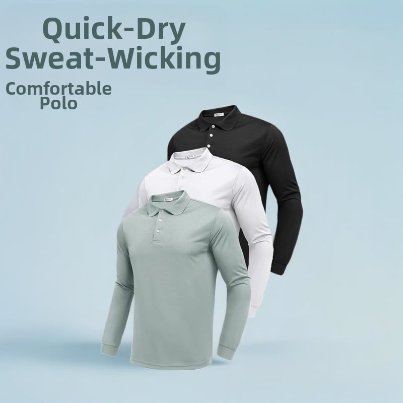 Vīriešu polo krekls ar garām piedurknēm, Slim fit, poliester 95% materiāla saturs, blokveida raksts