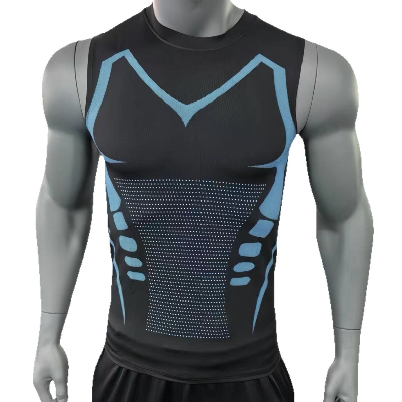 Vyrų be rankovių Slim-Fit marškinėliai – kvėpuojantys, greitai džiūstantys, prakaito valdymas, elastūs; Milk Silk audinys, 90% poliesteris; Skirta bėgimui, treniruotėms, lauko dviračiams