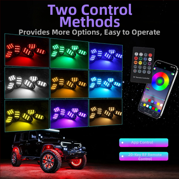 Αυτοκινητικό LED ambient φωτιστικό κάτω από το αμάξωμα με έλεγχο μέσω εφαρμογής — 12V, καθολική συμβατότητα, μοντέλο qfd152