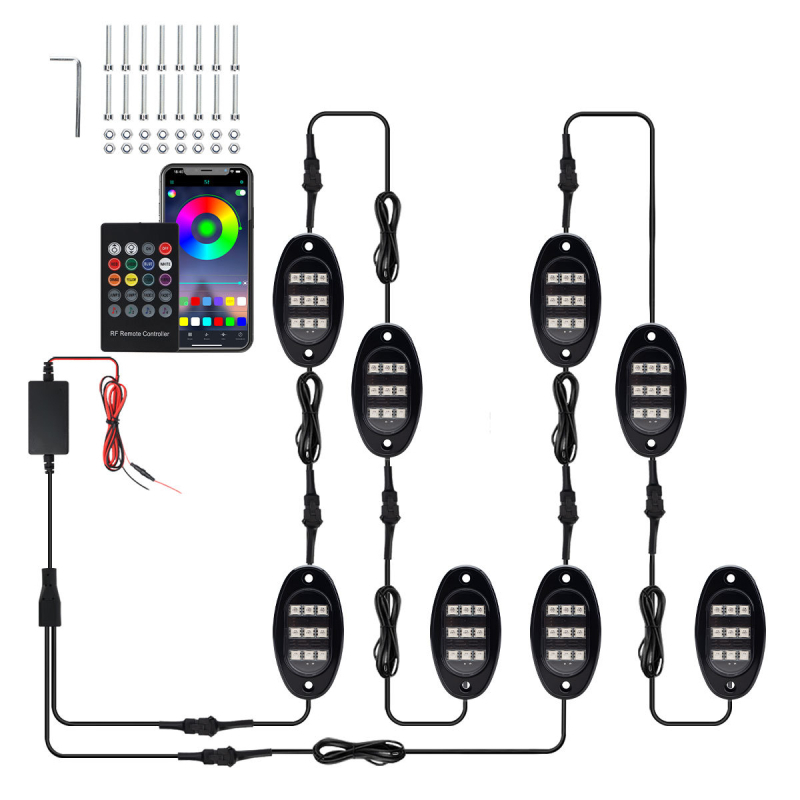 Αυτοκινητικό LED ambient φωτιστικό κάτω από το αμάξωμα με έλεγχο μέσω εφαρμογής — 12V, καθολική συμβατότητα, μοντέλο qfd152