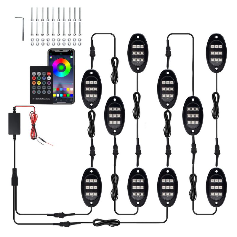 Αυτοκινητικό LED ambient φωτιστικό κάτω από το αμάξωμα με έλεγχο μέσω εφαρμογής — 12V, καθολική συμβατότητα, μοντέλο qfd152