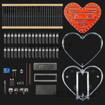 Ηλεκτρονικά Υλικά – DIY κιτ LED σε σχήμα καρδιάς και ροή φωτός, 7 χρώματα LED; Κωδικός προϊόντος akNGKSbD, Μάρκα Domestic Brand, Μοντέλο 1