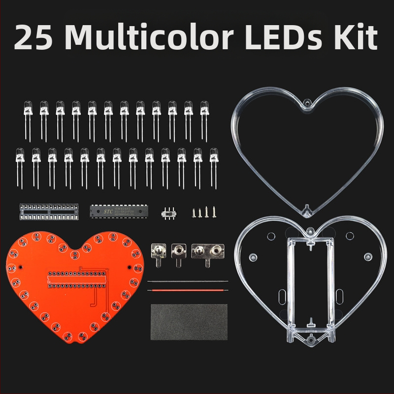 Ηλεκτρονικά Υλικά – DIY κιτ LED σε σχήμα καρδιάς και ροή φωτός, 7 χρώματα LED; Κωδικός προϊόντος akNGKSbD, Μάρκα Domestic Brand, Μοντέλο 1