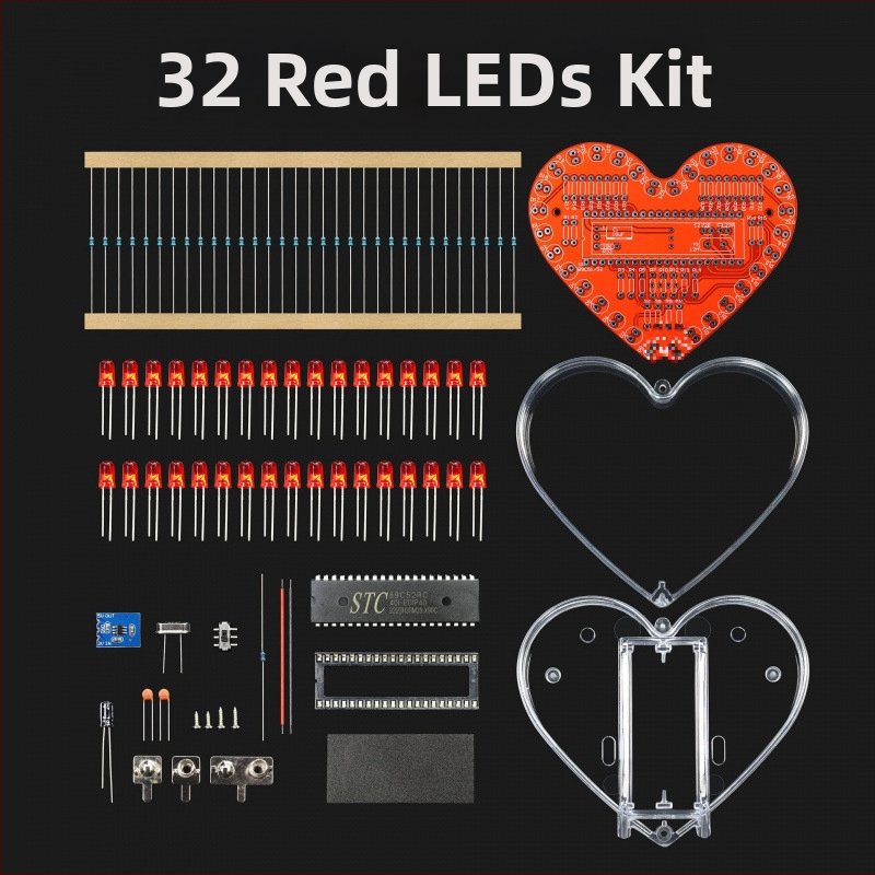 Ηλεκτρονικά Υλικά – DIY κιτ LED σε σχήμα καρδιάς και ροή φωτός, 7 χρώματα LED; Κωδικός προϊόντος akNGKSbD, Μάρκα Domestic Brand, Μοντέλο 1
