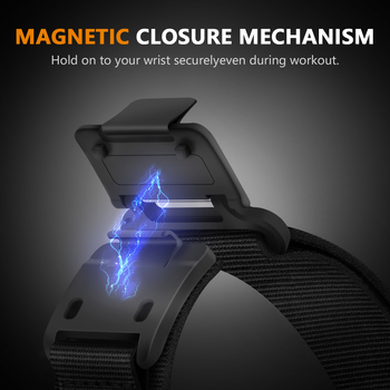 Apple Watch 1–9 suderinamas nailoninės magnetinės kilpos dirželis su Velcro užsegimu (50 g)