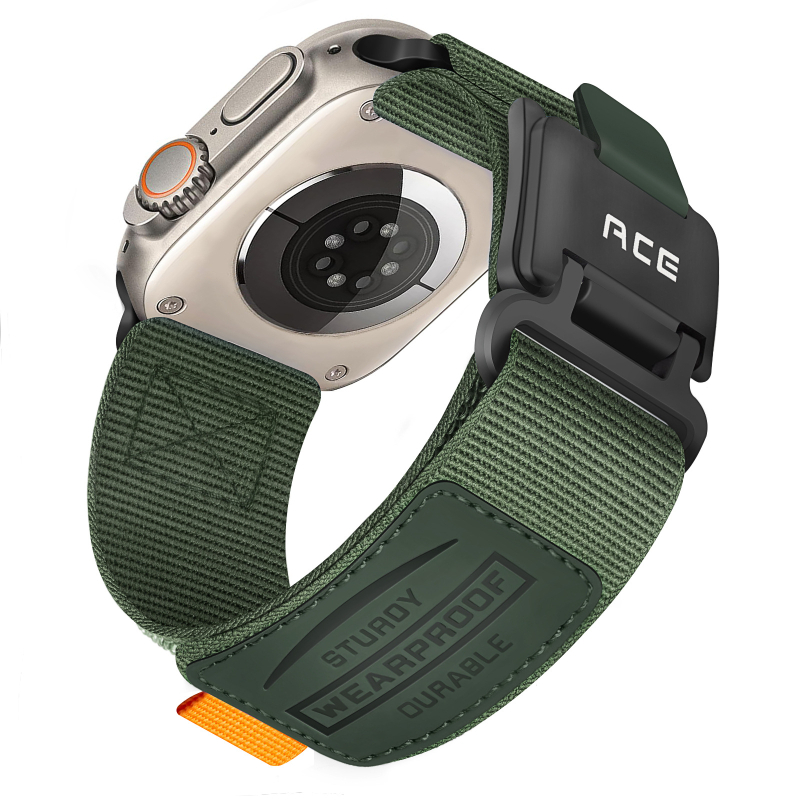 Apple Watch 1–9 suderinamas nailoninės magnetinės kilpos dirželis su Velcro užsegimu (50 g)