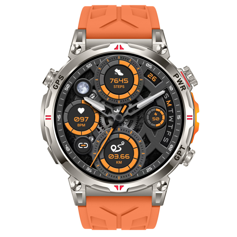 KC93 išmanusis laikrodis: širdies ritmo matavimas, kraujo deguonies lygis, GPS, Bluetooth skambučiai, AMOLED ekranas