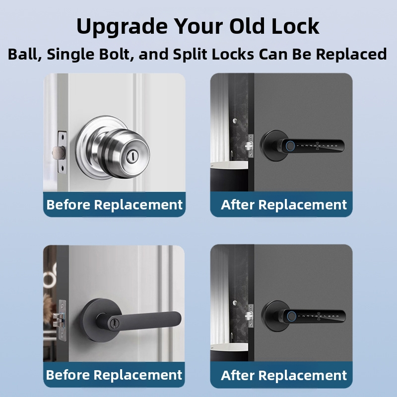 Вътрешна врата интелигентен заключващ механизъм SS-DZL с пръстов отпечатък, парола и ключ; съхранение на 100 пръстови отпечатъка, над 100000 отключвания, сканиране <0.5 сек, DC захранване, диапазон на работа -10°C до 60°C.