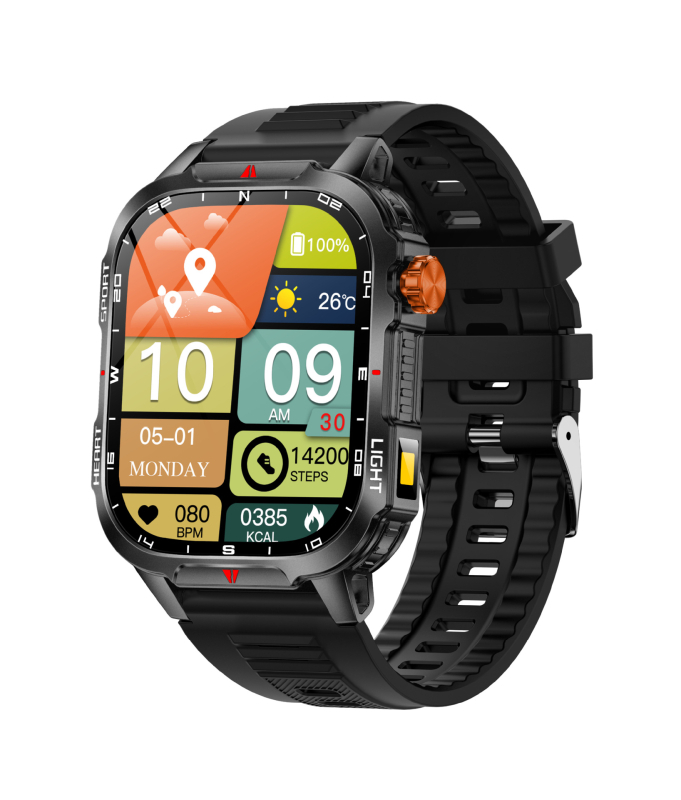V35 υπαίθριο αθλητικό ρολόι: μπαταρία 1100mAh, οθόνη TFT 2,01 ιντσών, ABS+PC περίβλημα, κλήσεις Bluetooth
