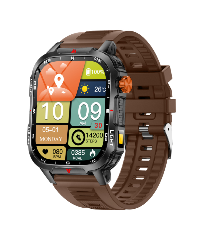 V35 υπαίθριο αθλητικό ρολόι: μπαταρία 1100mAh, οθόνη TFT 2,01 ιντσών, ABS+PC περίβλημα, κλήσεις Bluetooth