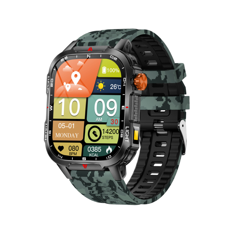 V35 υπαίθριο αθλητικό ρολόι: μπαταρία 1100mAh, οθόνη TFT 2,01 ιντσών, ABS+PC περίβλημα, κλήσεις Bluetooth