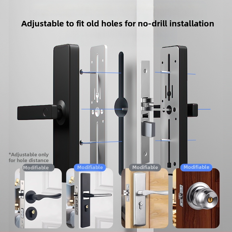 Умен електронен бравов механизъм за интериорни дървени врати с отпечатък, длан, парола, разпознаване на лица и дистанционно отключване; панел от алуминиев сплав