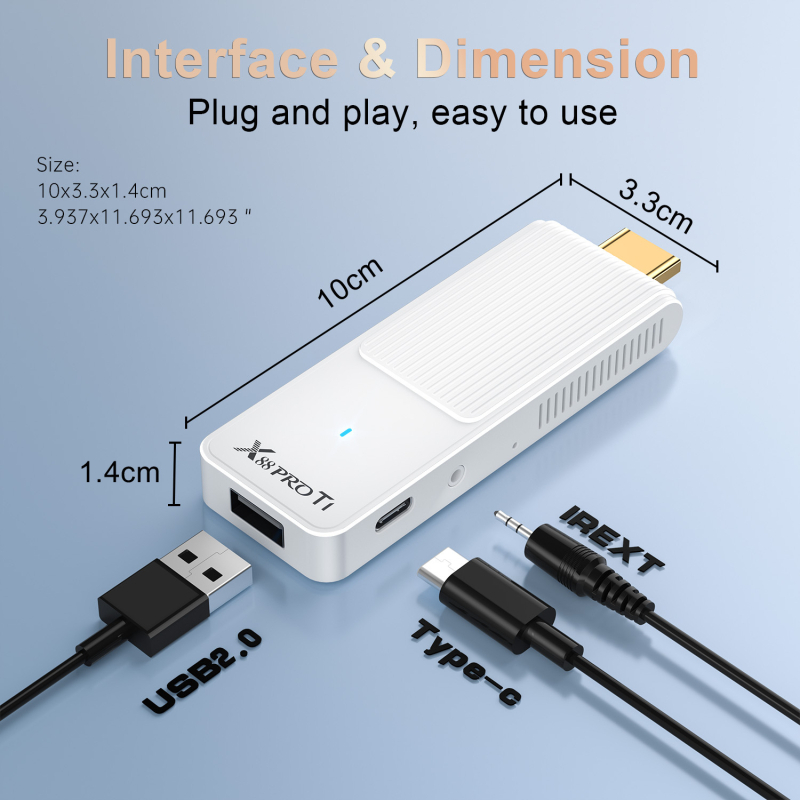 X88 PRO T1 Μίνι Android TV Box – WiFi 6, Android 14, 2GB RAM, 16GB αποθήκευτικό χώρο, Quad-Core Cortex-A53