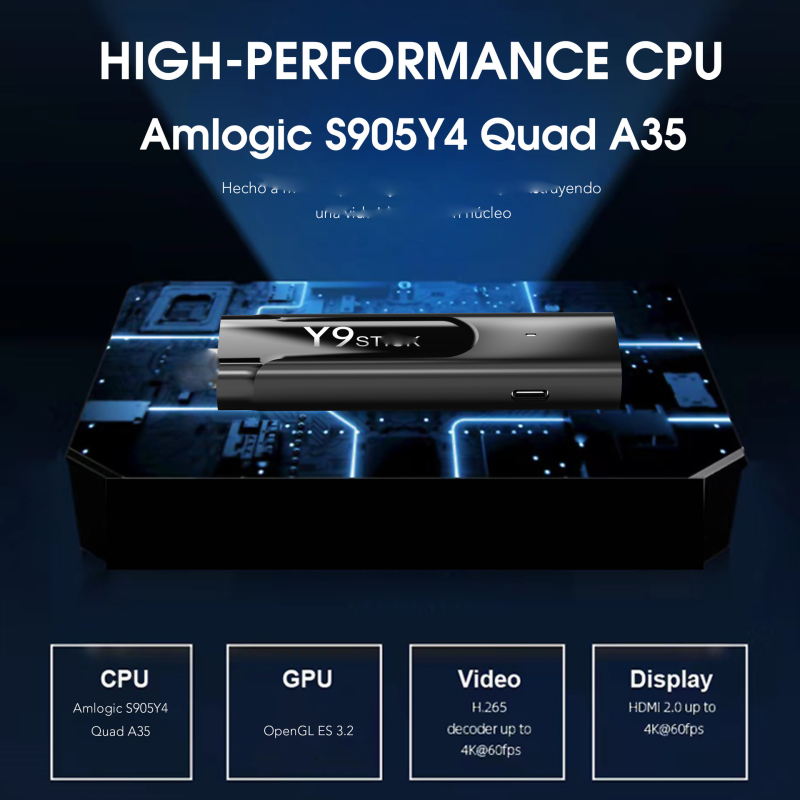 Κουτί Android TV με επεξεργαστή Jingchen Y4, 2GB RAM, 16GB αποθήκευσης, 1080p, USB διεπαφή, TF κάρτας υποστήριξη, Bluetooth τηλεχειριστήριο