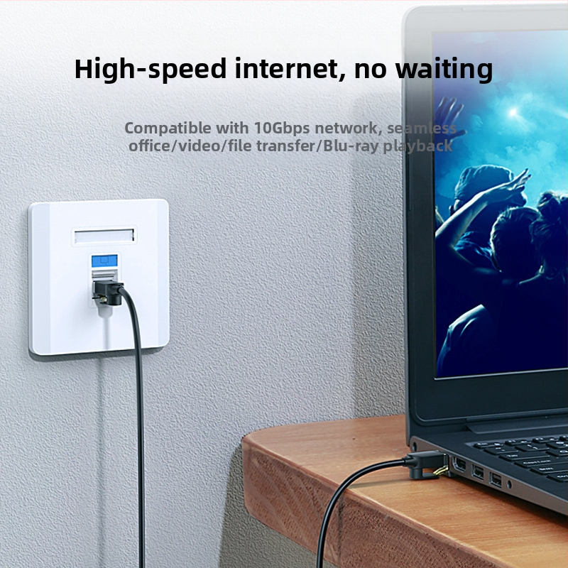 Cat6a/Cat7 sieťový kábel s RJ-45 konektorom, čistá meď, stínovaný, tenký, 10 Gbps