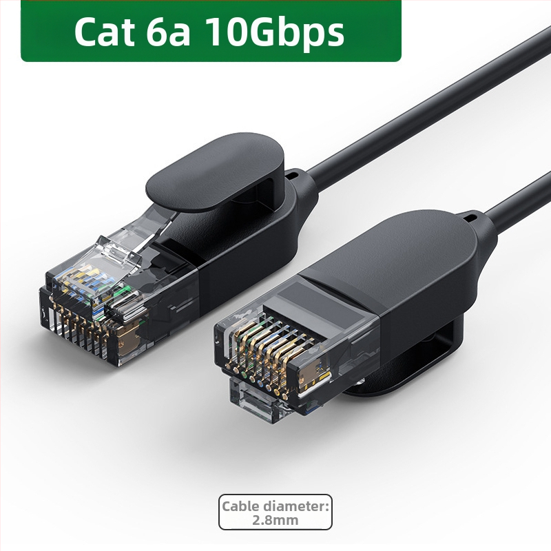 Καλώδιο δικτύου Cat6a/Cat7 με RJ-45, καθαρός χαλκός αγωγός, θωρακισμένο, λεπτό, 10 Gbps