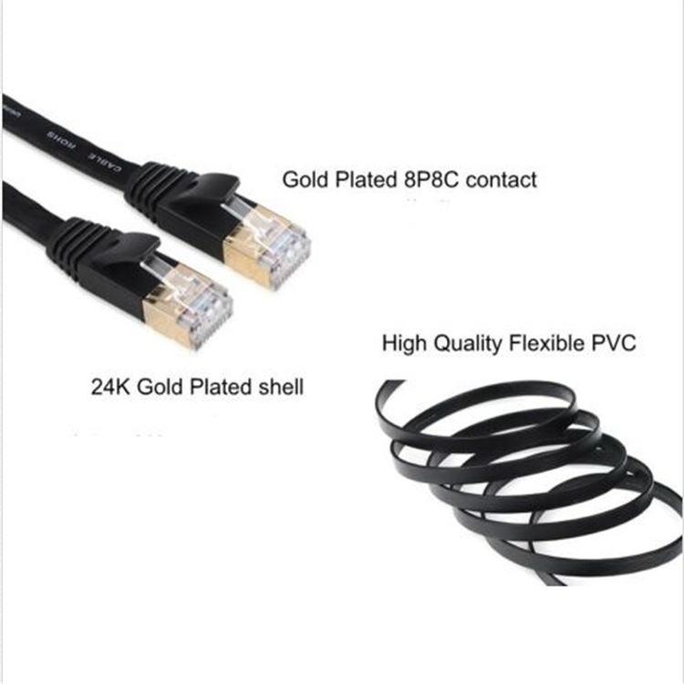 Καλώδιο δικτύου Cat7 με θωράκιση, επίπεδο, RJ-45, 3 μ