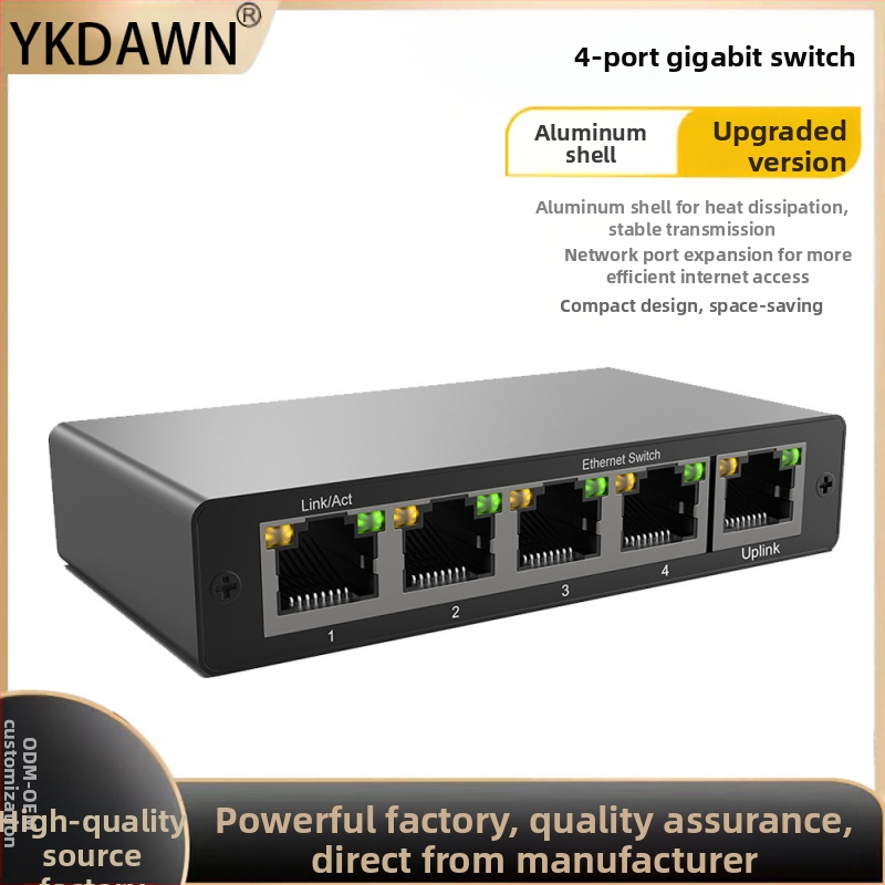 Gigabitinis tinklo perjungėjas 1 į 4 RJ45, 1000 Mbps, Gigabit Ethernet