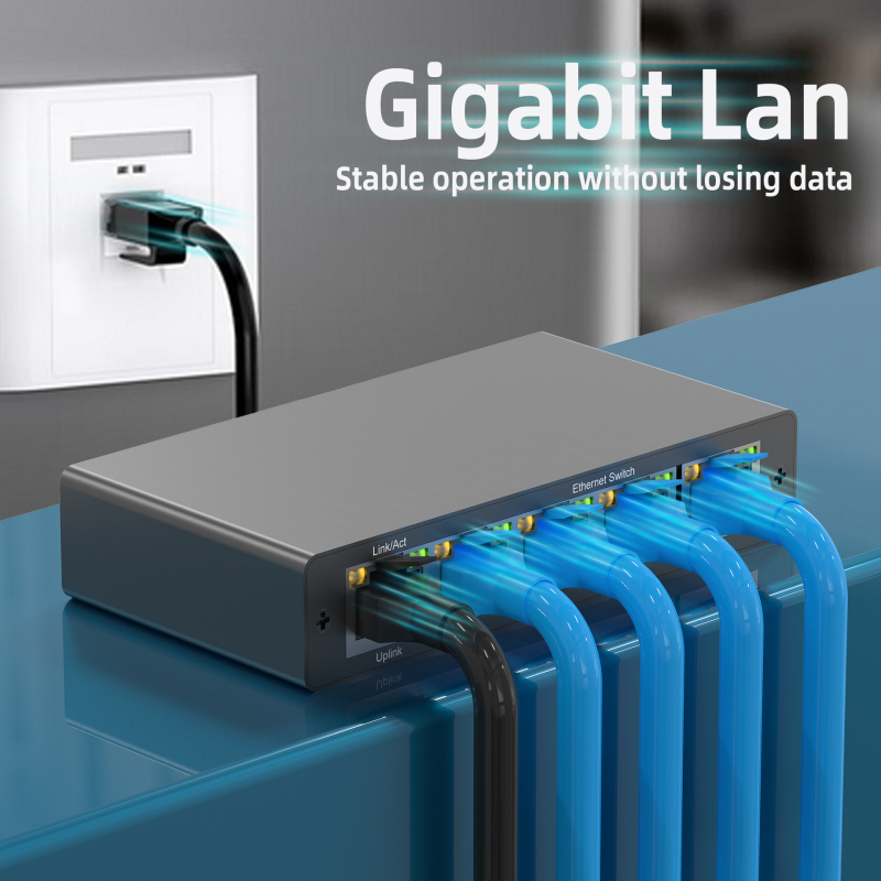 Giga‑bit hálózati kapcsoló 1–4 RJ45, 1000 Mbps, Gigabit Ethernet