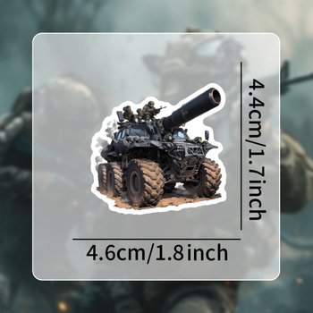 Σετ αυτοκόλλητων: 54 τεμάχια στρατιωτικών όπλων, καρτούν σε βινύλιο, εκτύπωση, KPD-816