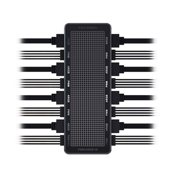 ARGB хъб и PWM двоен хъб за вентилатори в компютърен корпус, поддържа 8 вентилатора, PWM контрол на скоростта, ARGB синхронизация, модел LP-8P-HUB