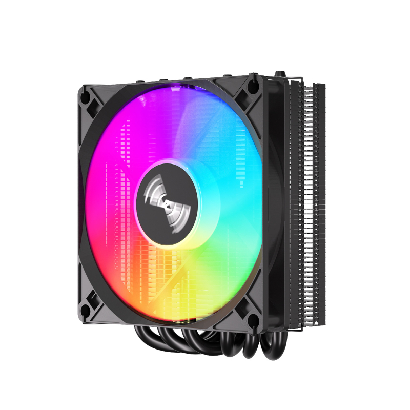 CPU охладител с термопровод ARGB, тих down-draft вентилатор, съвместим с 2011/1700/AM5 сокети