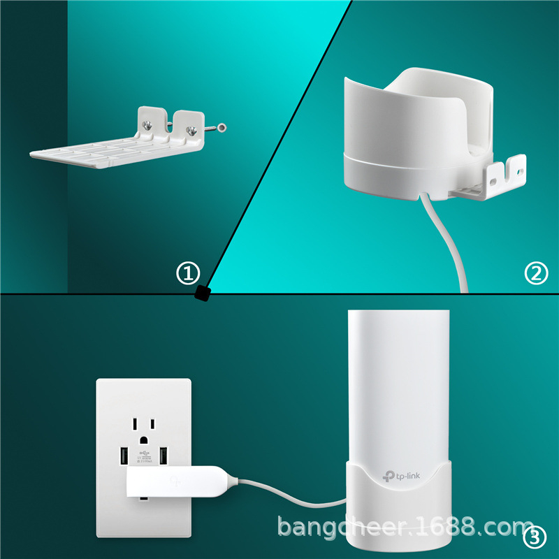 Držač za zid za ruter kompatibilan s TP-Link Deco M4/E4/P9/S7 – Plastika, vakuumska montaža na zid, Višenamjenski ormar/polica za skladištenje, Stil M4