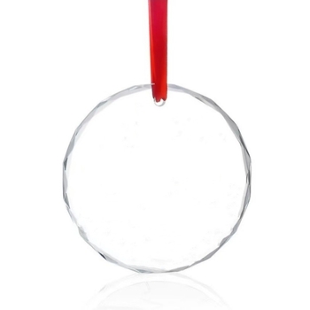 Kristāla stikla Ziemassvētku eglītei ar fotogrāfiju karājošu ornamentu — mūsdienīgs minimālisma stils, ģeometriska forma, Inate Crystal