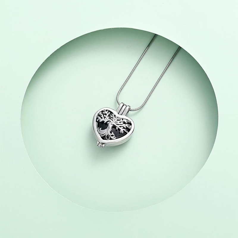 Κολιέ από ανοξείδωτο ατσάλι σε σχήμα καρδιάς για στάχτες – ανοιγόμενη θήκη για αγαπημένους και κατοικίδια