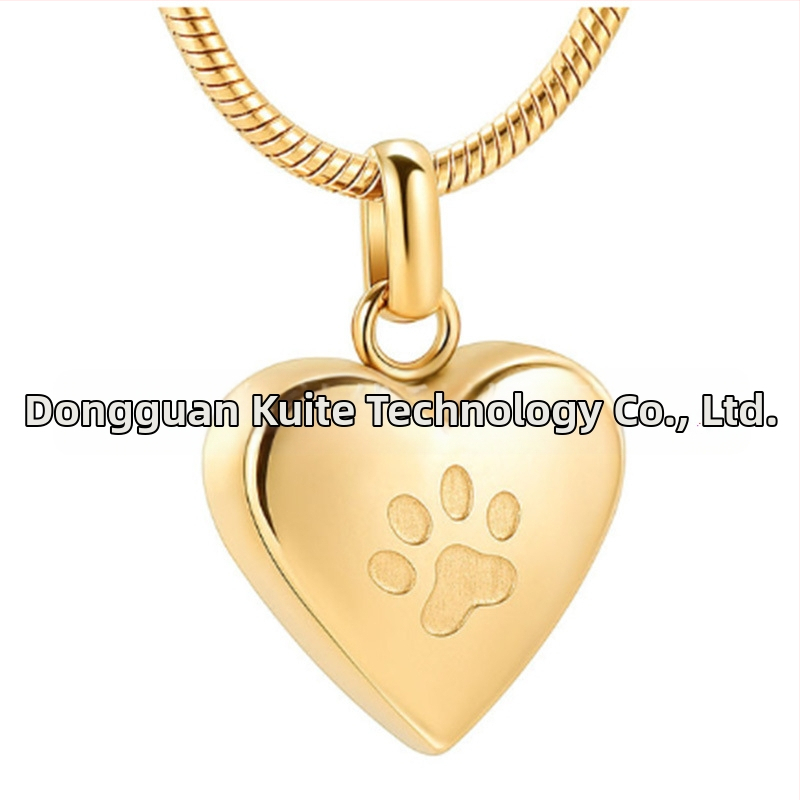 Κολιέ από ανοξείδωτο ατσάλι, σχέδιο καρδιάς, ηλεκτροπλατίωση, Αριθμός παραγωγής 94665, σειριακός αριθμός 84584