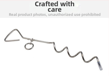 Εξωτερικό πασσαλάκι για σκύλους με σπειροειδή άγκυρα στο έδαφος και σκοινί από χάλυβα με διπλό γάντζο - Σίδηρος, Κωδικός Προϊόντος 010