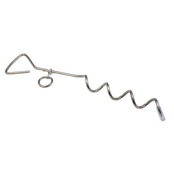 Εξωτερικό πασσαλάκι για σκύλους με σπειροειδή άγκυρα στο έδαφος και σκοινί από χάλυβα με διπλό γάντζο - Σίδηρος, Κωδικός Προϊόντος 010