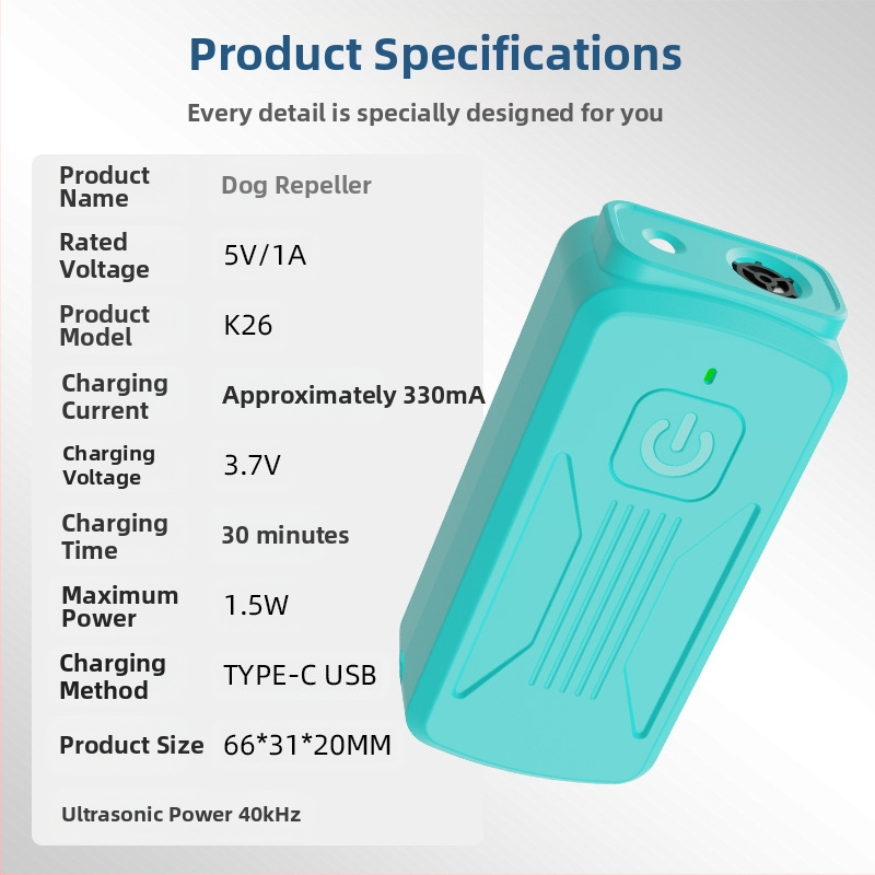 Ултразвуково устройство против лаенето на кучета, ръчно, модел K26, пластмаса