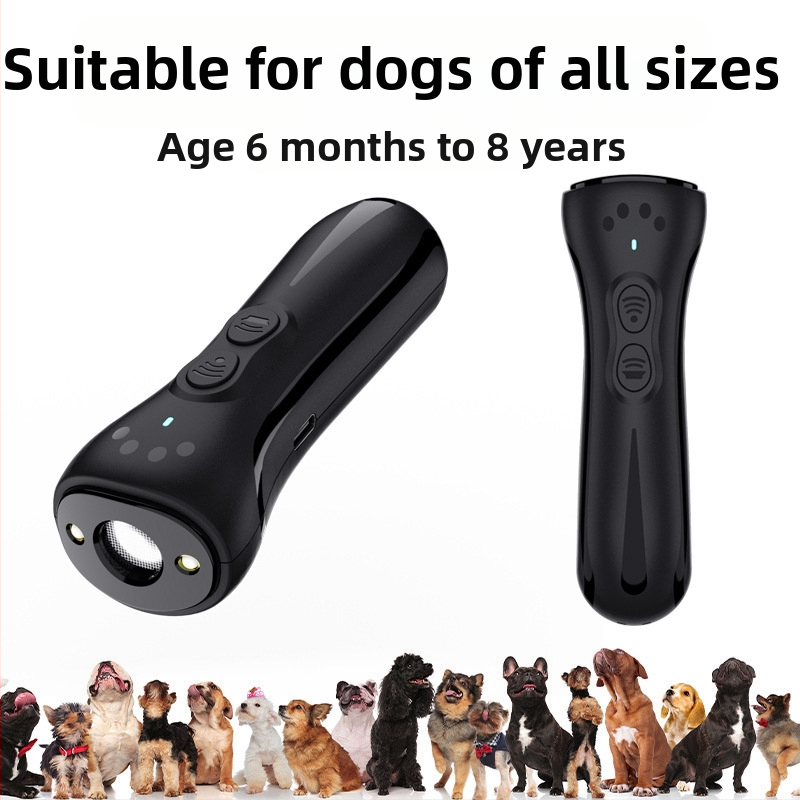 W32 ултразвуков репелер за кучета – анти-лаене, зарядна функция, променлива честота, LED ръчно фенерче