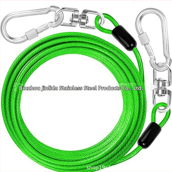 Jinlida неръждаема стомана каишка за домашни любимци с въртяща се халка, тежка за къмпинг на открито, универсално приложение