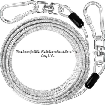 Jinlida неръждаема стомана каишка за домашни любимци с въртяща се халка, тежка за къмпинг на открито, универсално приложение