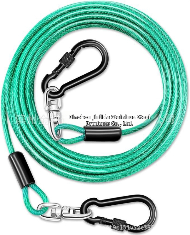 Jinlida неръждаема стомана каишка за домашни любимци с въртяща се халка, тежка за къмпинг на открито, универсално приложение