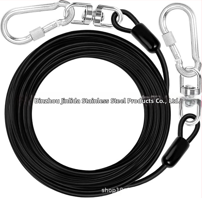 Jinlida неръждаема стомана каишка за домашни любимци с въртяща се халка, тежка за къмпинг на открито, универсално приложение