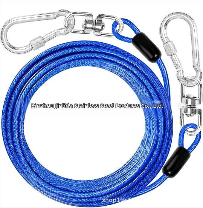 Jinlida неръждаема стомана каишка за домашни любимци с въртяща се халка, тежка за къмпинг на открито, универсално приложение