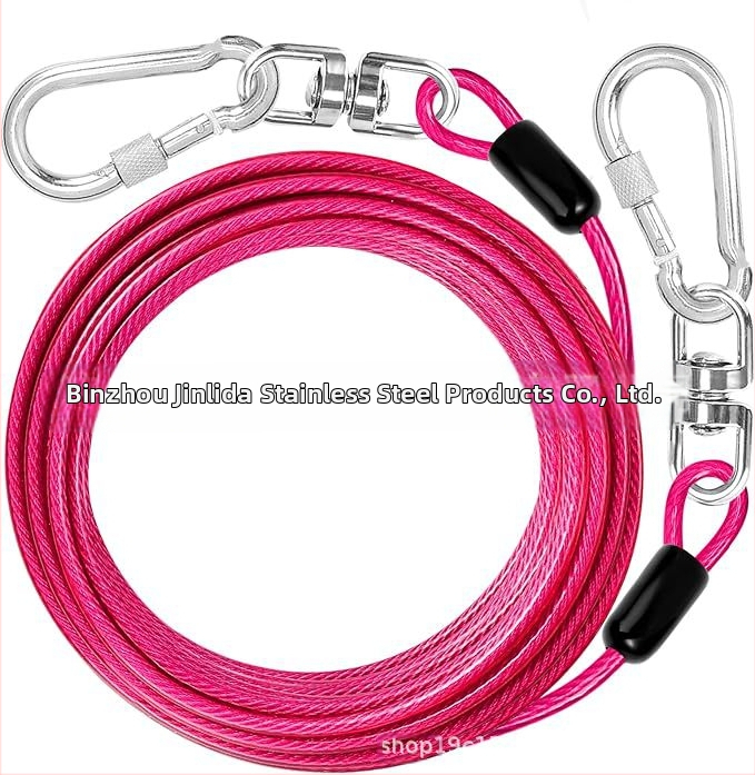 Jinlida неръждаема стомана каишка за домашни любимци с въртяща се халка, тежка за къмпинг на открито, универсално приложение