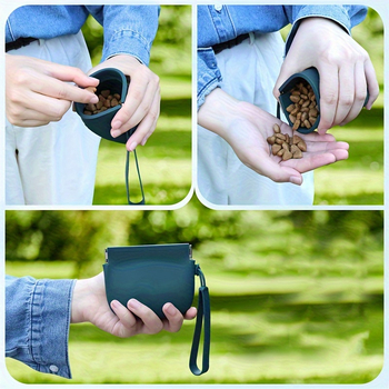 Τσάντα μεταφοράς τροφής σκύλου | Υλικό: σιλικόνη + σκραπνέλ, σχήμα τσάντας χεριού, πολυχρηστική, κατάλληλη για ταξίδια